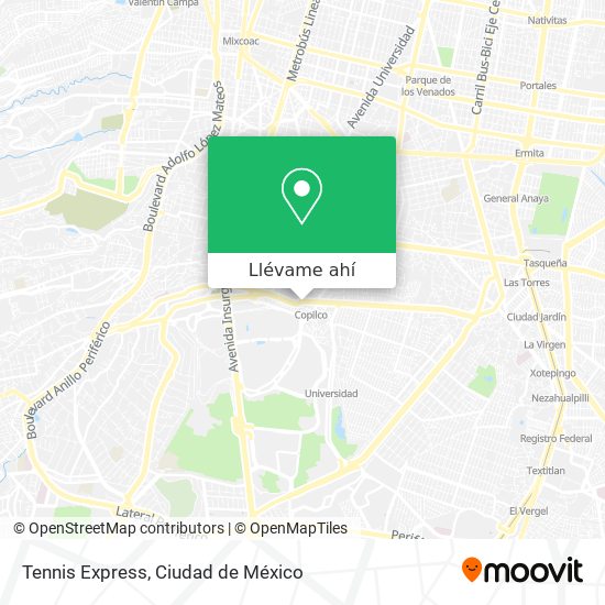 Mapa de Tennis Express