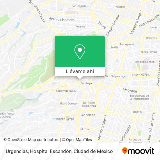 Mapa de Urgencias, Hospital Escandón