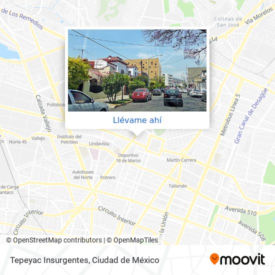 Mapa de Tepeyac Insurgentes