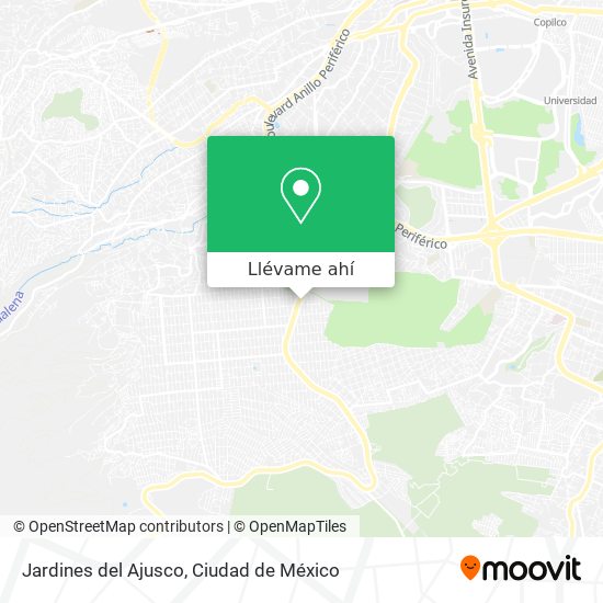 Mapa de Jardines del Ajusco