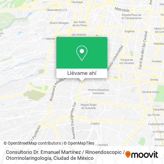 Mapa de Consultorio Dr. Emanuel Martínez / Rinoendoscopic / Otorrinolaringología