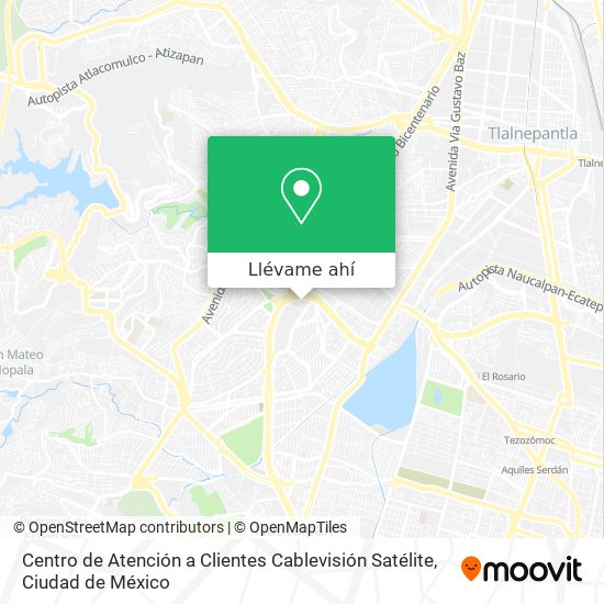 Mapa de Centro de Atención a Clientes Cablevisión Satélite