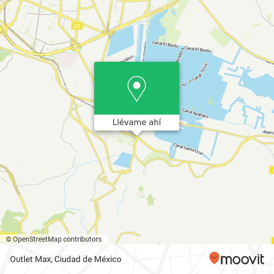 Mapa de Outlet Max, Camino a Nativitas Campamento Xaltocan 16090 Xochimilco, Distrito Federal