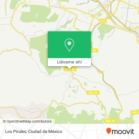Mapa de Los Pirules, MEX-95 Mirador del Valle 14658 Tlalpan, Distrito Federal
