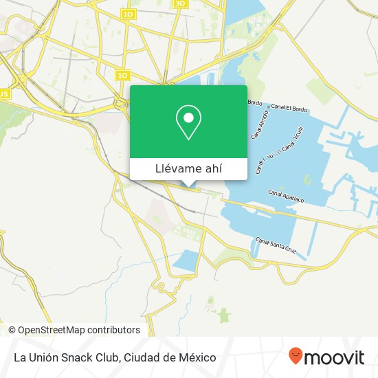 Mapa de La Unión Snack Club, Avenida Guadalupe I Ramírez 175 Ampl San Marcos Norte 16038 Xochimilco, Ciudad de México