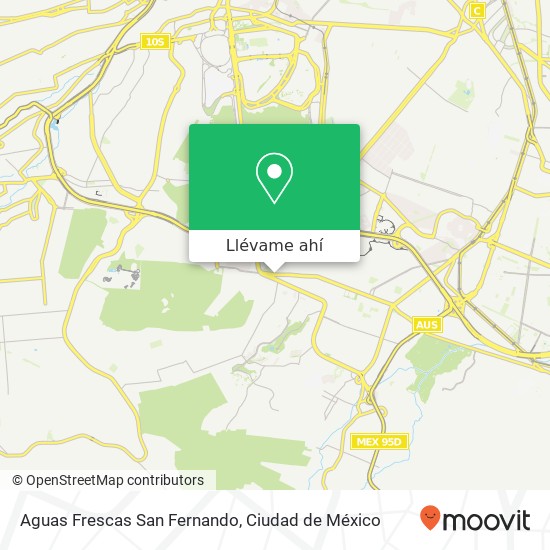 Mapa de Aguas Frescas San Fernando, Avenida San Fernando Peña Pobre 14060 Tlalpan, Ciudad de México