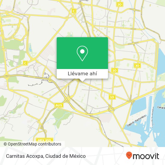 Mapa de Carnitas Acoxpa, Avenida Bordo Villa Lázaro Cárdenas 14370 Tlalpan, Ciudad de México