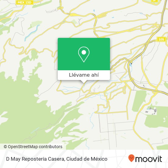 Mapa de D May Repostería Casera, Avenida San Jerónimo 14 El Toro 10610 La Magdalena Contreras, Ciudad de México