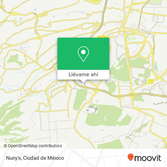 Mapa de Nuny's, Plaza Santa Teresa Jardines del Pedregal 01900 Álvaro Obregón, Ciudad de México