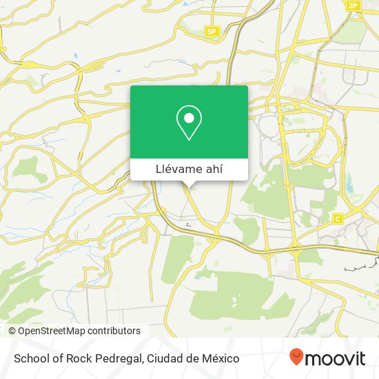 Mapa de School of Rock Pedregal, Avenida de las Fuentes 557 Jardines del Pedregal 01900 Álvaro Obregón, Ciudad de México
