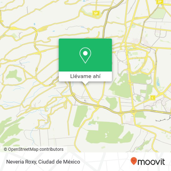Mapa de Neveria Roxy, Avenida de las Fuentes 571 Jardines del Pedregal 01900 Álvaro Obregón, Ciudad de México