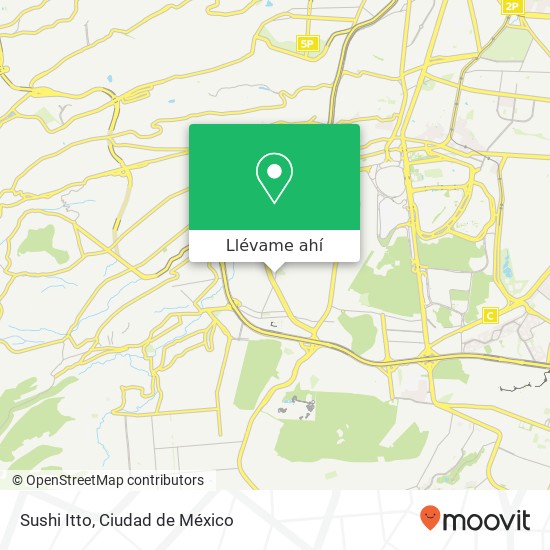 Mapa de Sushi Itto, Avenida de las Fuentes Jardines del Pedregal 01900 Álvaro Obregón, Ciudad de México