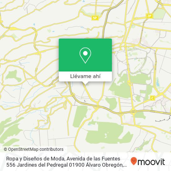 Mapa de Ropa y Diseños de Moda, Avenida de las Fuentes 556 Jardines del Pedregal 01900 Álvaro Obregón, Distrito Federal