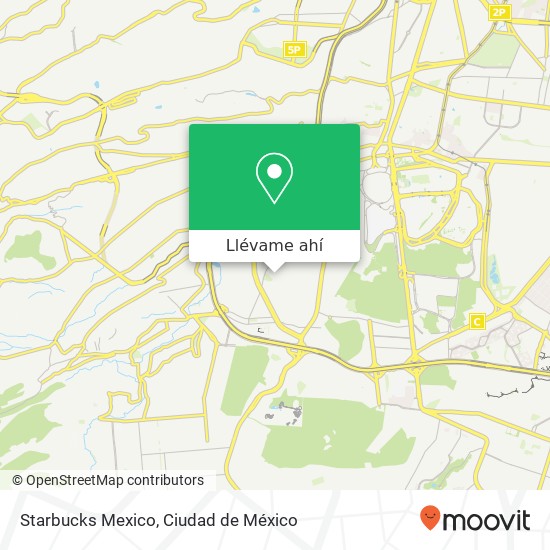 Mapa de Starbucks Mexico, Cráter Jardines del Pedregal 01900 Álvaro Obregón, Distrito Federal