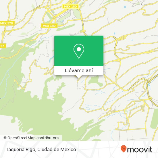 Mapa de Taquería Rigo, Avenida 29 de Octubre Lomas de la Hera 01860 Álvaro Obregón, Distrito Federal