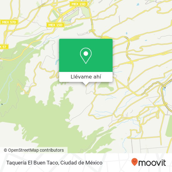 Mapa de Taquería El Buen Taco, Avenida 29 de Octubre Lomas de la Hera 01860 Álvaro Obregón, Distrito Federal