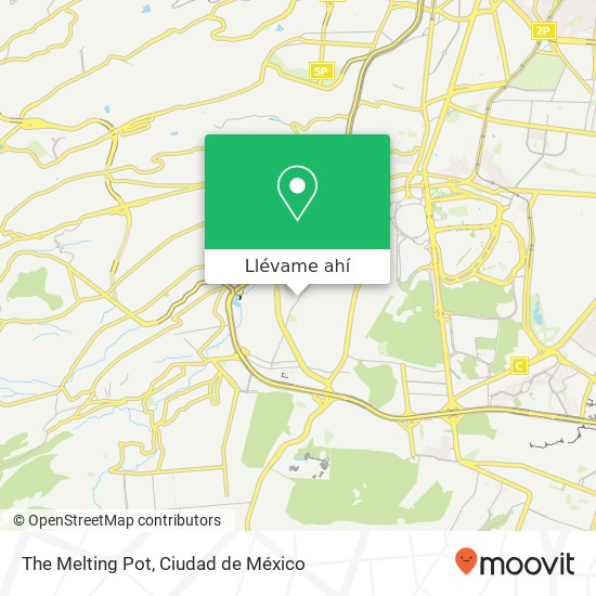 Mapa de The Melting Pot, Avenida de las Fuentes 425 Jardines del Pedregal 01900 Álvaro Obregón, Ciudad de México