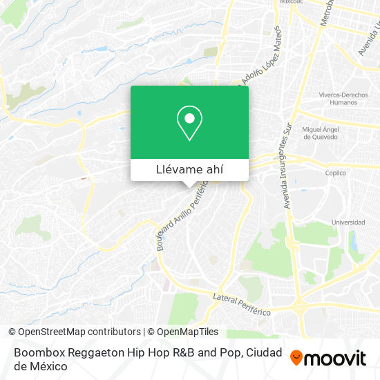Mapa de Boombox Reggaeton Hip Hop R&B and Pop