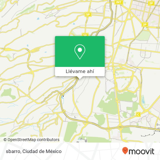 Mapa de sbarro, Jardines del Pedregal 01900 Álvaro Obregón, Distrito Federal