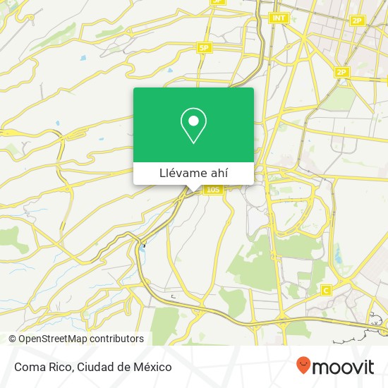 Mapa de Coma Rico, Eje 10 Sur Jardines del Pedregal 01900 Álvaro Obregón, Distrito Federal