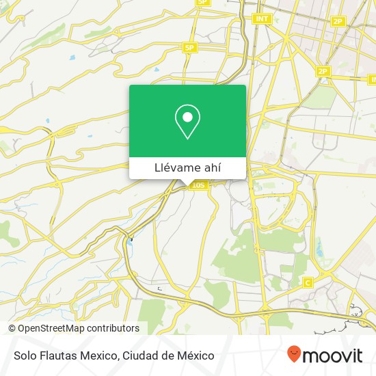 Mapa de Solo Flautas Mexico, Avenida San Jerónimo Jardines del Pedregal 01900 Álvaro Obregón, Ciudad de México