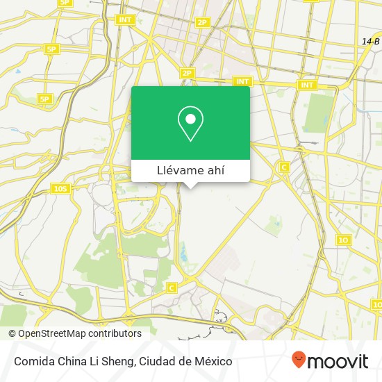 Mapa de Comida China Li Sheng, Anacahuita Pedregal de Santo Domingo 04369 Coyoacán, Distrito Federal