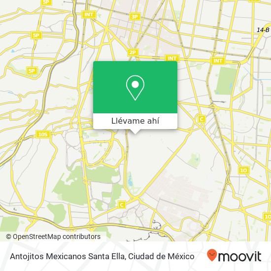 Mapa de Antojitos Mexicanos Santa Ella, Anacahuita Pedregal de Santo Domingo 04369 Coyoacán, Distrito Federal