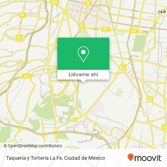 Mapa de Taquería y Tortería La Fe, Jilotzingo Pedregal de Santo Domingo 04369 Coyoacán, Distrito Federal