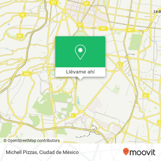 Mapa de Michell Pizzas, Jilotzingo Pedregal de Santo Domingo 04369 Coyoacán, Distrito Federal