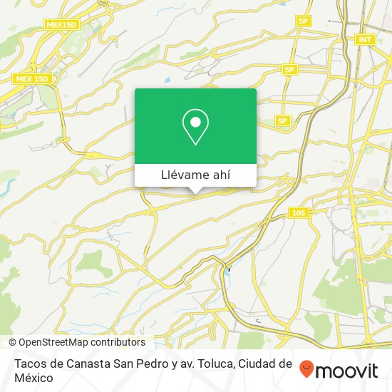 Mapa de Tacos de Canasta San Pedro y av. Toluca, Calle San Pablo San José del Olivar 01770 Álvaro Obregón, Ciudad de México