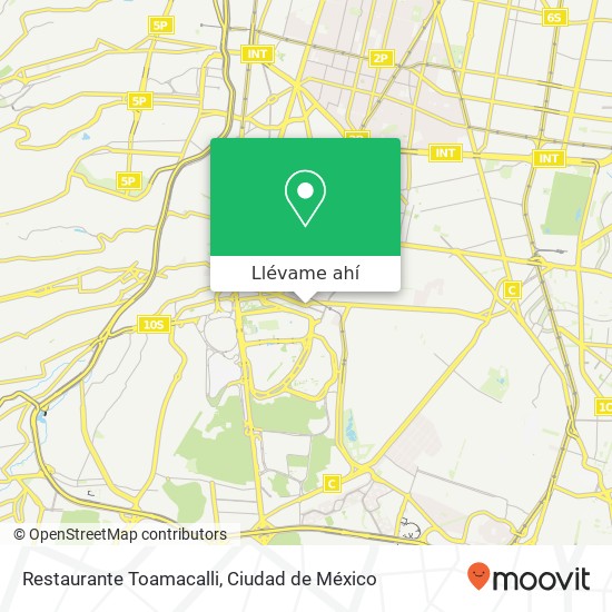 Mapa de Restaurante Toamacalli, Arquitectura Copilco Universidad 04360 Coyoacán, Distrito Federal