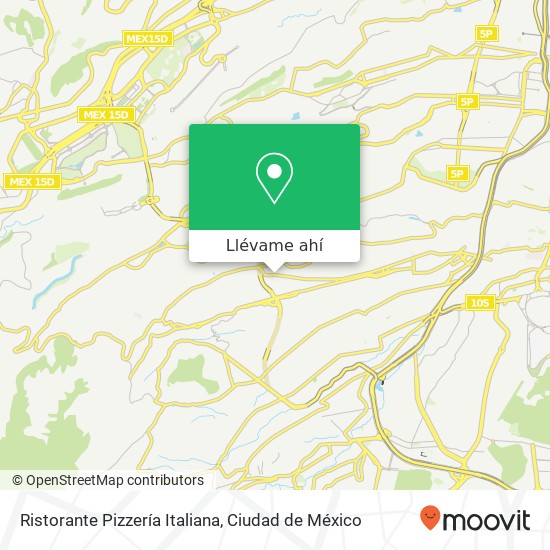 Mapa de Ristorante Pizzería Italiana, Avenida Toluca Tetelpan 01700 Álvaro Obregón, Distrito Federal