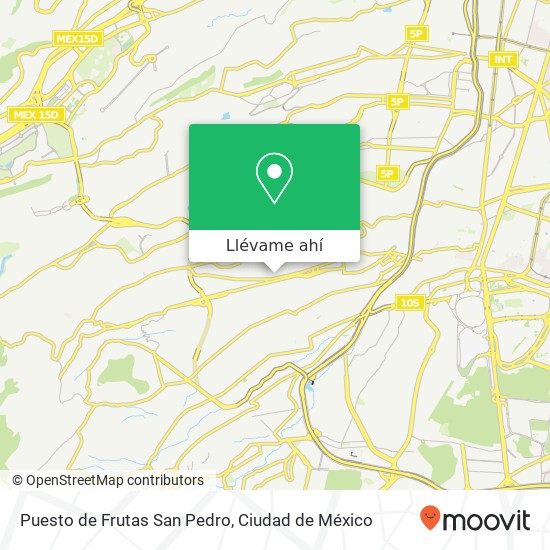 Mapa de Puesto de Frutas San Pedro, Calle San Agustín San José del Olivar 01770 Álvaro Obregón, Ciudad de México