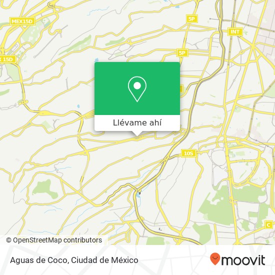 Mapa de Aguas de Coco, Avenida Toluca Olivar de los Padres 01780 Álvaro Obregón, Ciudad de México