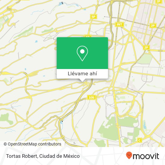 Mapa de Tortas Robert, Avenida Toluca Olivar de los Padres 01780 Álvaro Obregón, Distrito Federal