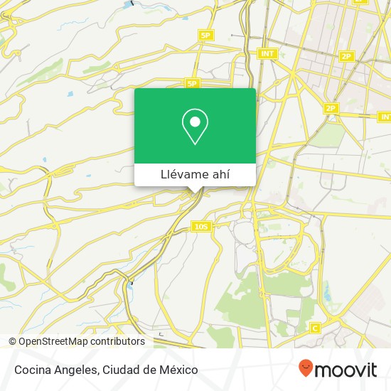 Mapa de Cocina Angeles, Calle Querétaro Progreso 01080 Álvaro Obregón, Distrito Federal