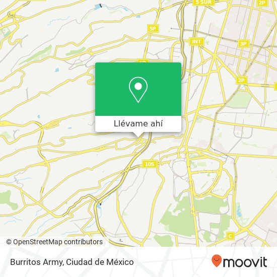 Mapa de Burritos Army, Avenida Toluca Olivar de los Padres 01780 Álvaro Obregón, Distrito Federal