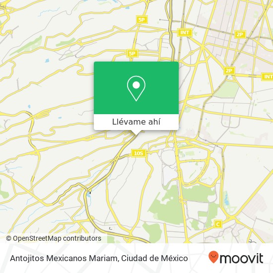 Mapa de Antojitos Mexicanos Mariam, Avenida México Progreso 01080 Álvaro Obregón, Distrito Federal