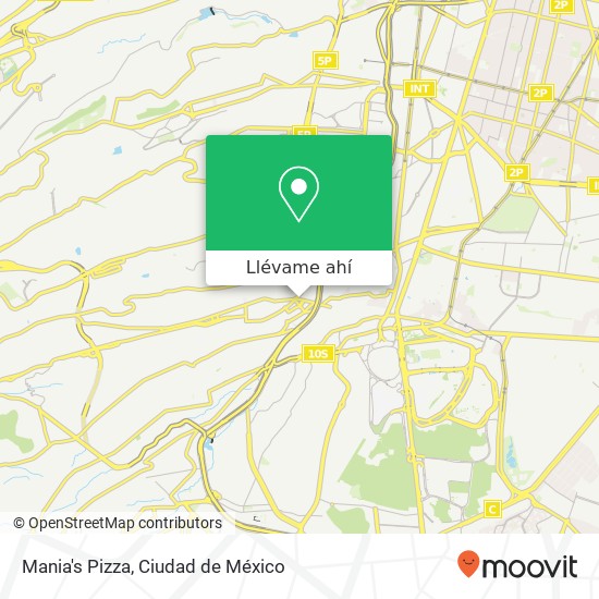Mapa de Mania's Pizza, Avenida Toluca Progreso 01080 Álvaro Obregón, Distrito Federal