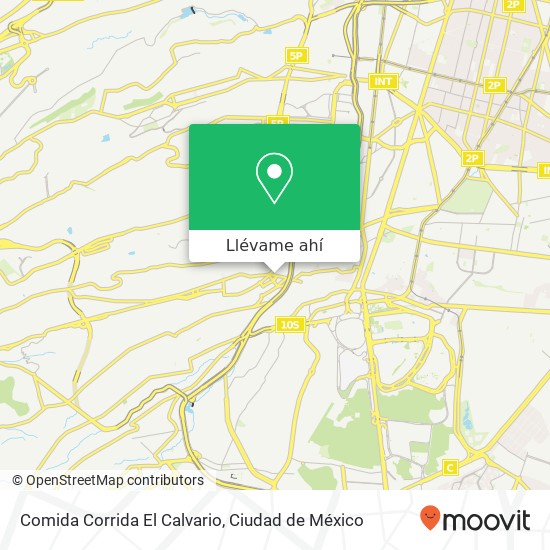 Mapa de Comida Corrida El Calvario, Avenida Toluca Progreso 01080 Álvaro Obregón, Distrito Federal