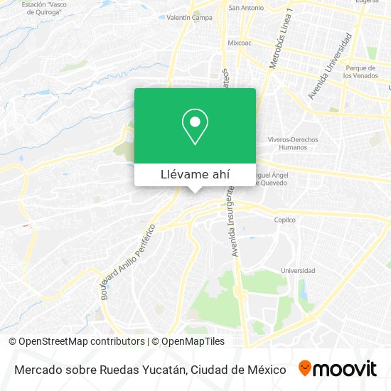 Mapa de Mercado sobre Ruedas Yucatán