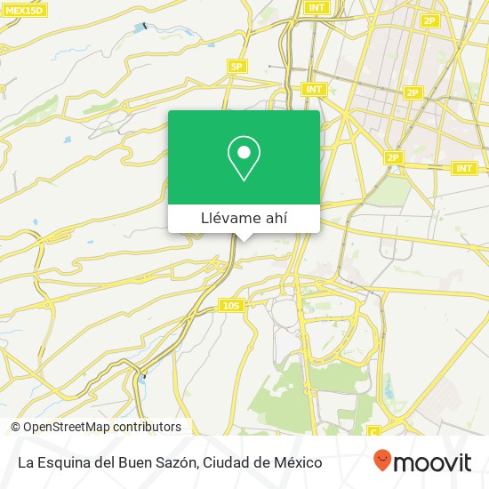 Mapa de La Esquina del Buen Sazón, Chihuahua Progreso 01080 Álvaro Obregón, Distrito Federal