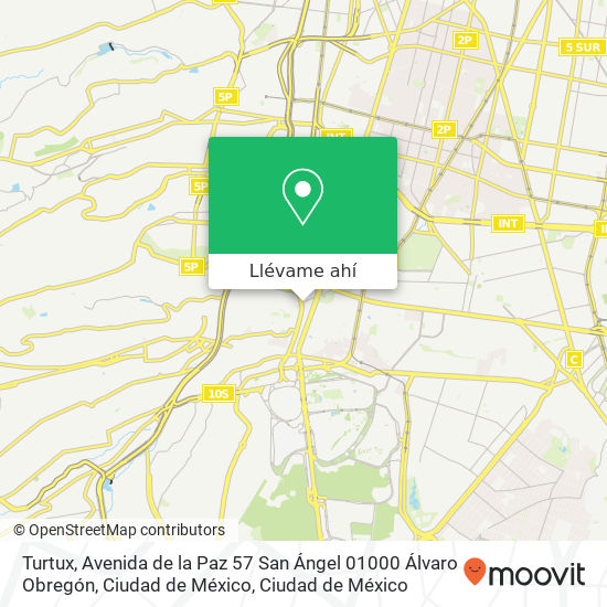 Mapa de Turtux, Avenida de la Paz 57 San Ángel 01000 Álvaro Obregón, Ciudad de México