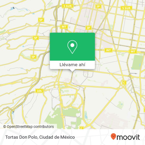 Mapa de Tortas Don Polo, Avenida Universidad Barrio Oxtopulco 04318 Coyoacán, Distrito Federal