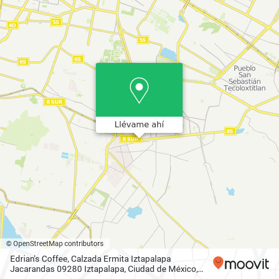 Mapa de Edrian's Coffee, Calzada Ermita Iztapalapa Jacarandas 09280 Iztapalapa, Ciudad de México