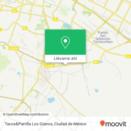 Mapa de Tacos&Parrilla Los Güeros, Calzada Ermita Iztapalapa 2349 Pueblo Santa Cruz Meyehualco 09700 Iztapalapa, Ciudad de México