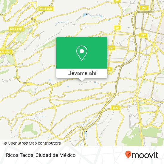 Mapa de Ricos Tacos, Colina San Agustín 01700 Álvaro Obregón, Distrito Federal