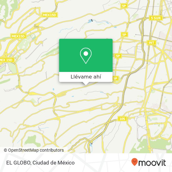 Mapa de EL GLOBO, Calzada de las Águilas Ampl Las Águilas 01759 Álvaro Obregón, Distrito Federal