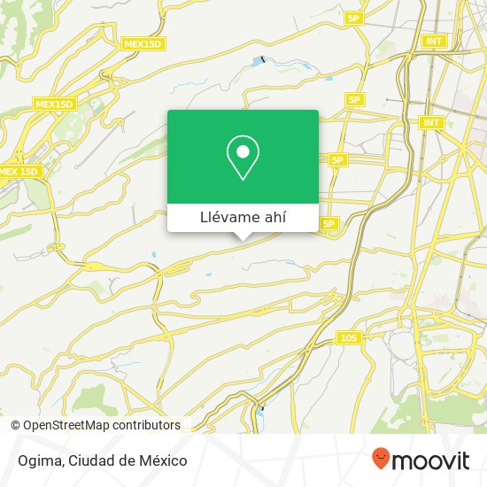 Mapa de Ogima, Jacarandas San Clemente Norte 01740 Álvaro Obregón, Distrito Federal