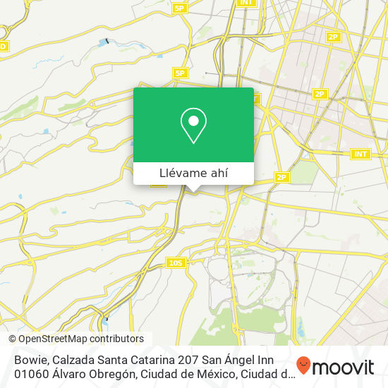 Mapa de Bowie, Calzada Santa Catarina 207 San Ángel Inn 01060 Álvaro Obregón, Ciudad de México